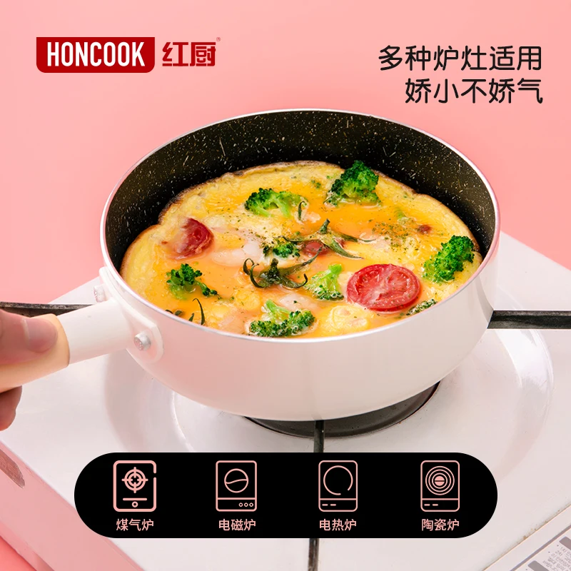 Colorful Nonstick Fry Pan Marble Coating Omelette Pan Induction Bottom Skillet