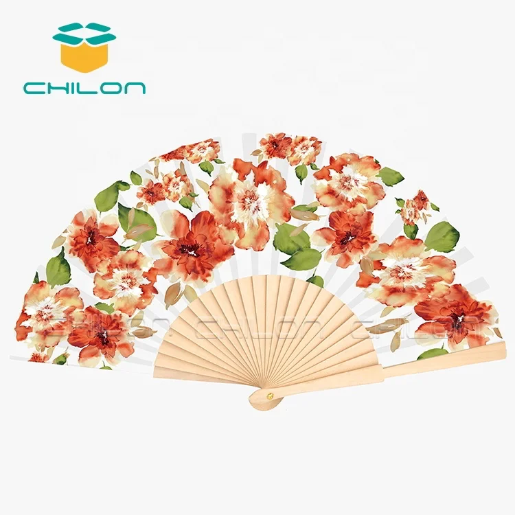 Handmade paper Folding fans chinese wedding wood hand fan souvenir