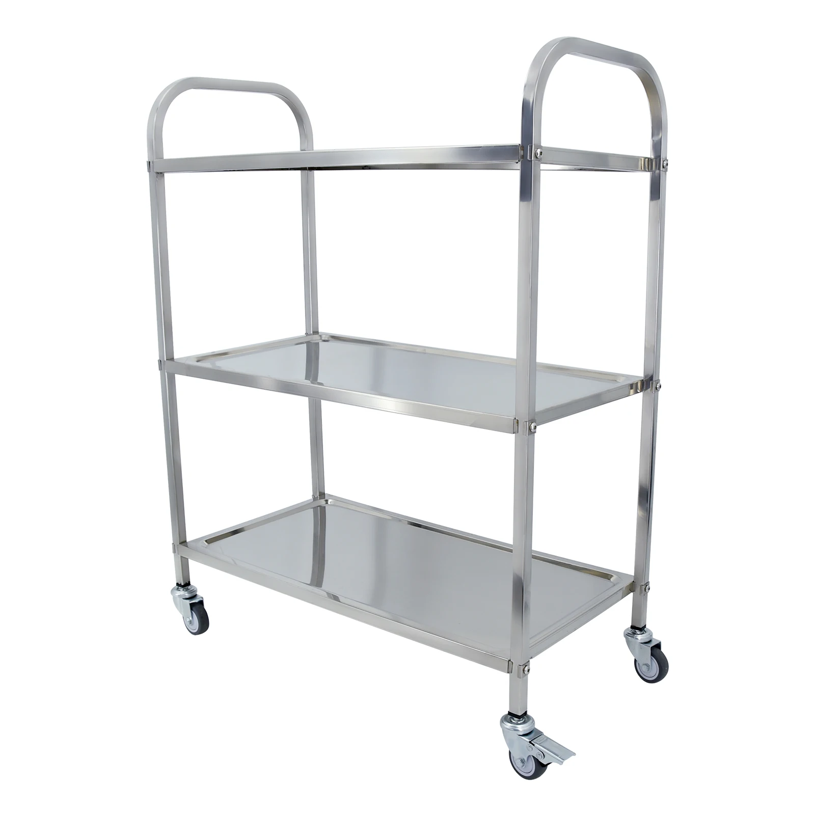 Food serving small type stainless steel dining trolley cart with wheels