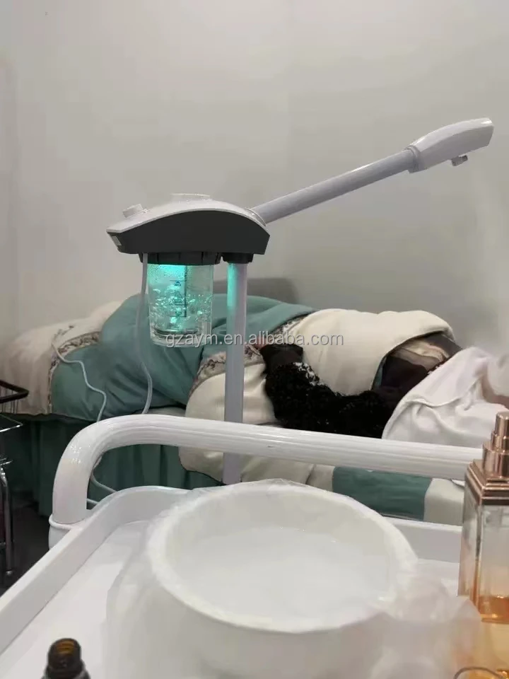 Esthetician Facial Steamer Open Pores Hot Ozone Mist Nano Sprayer Black White Ionic Face Steamer Professional