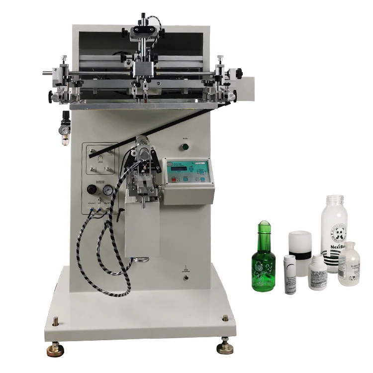 desktop mini cylindrical bottle round silkscreen stencil printing machine