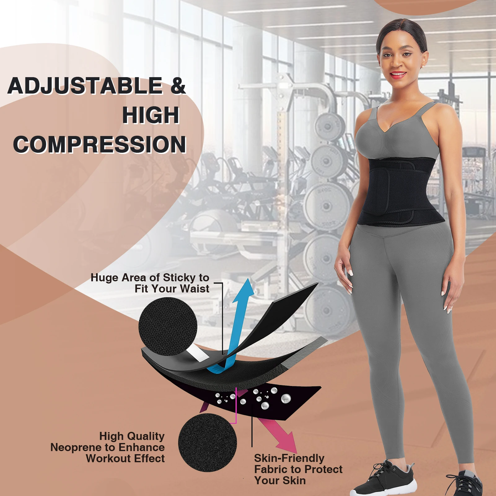 wholesale sliimming sauna fitness neoprene corset waist trainer slimming wrap