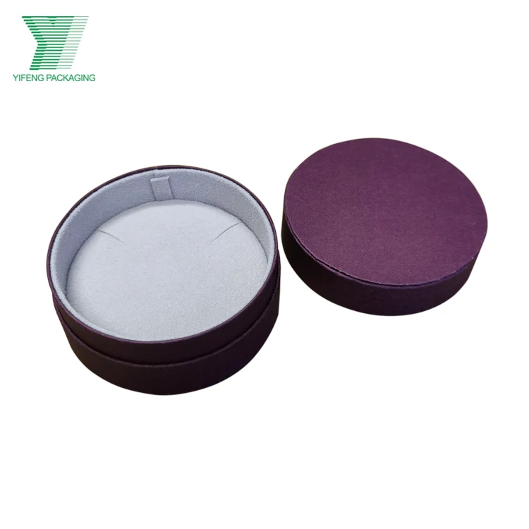Yifeng Packaging Custom Luxury White Logo Round Velvet Paper Gift Boxes Set Cardboard ring Jewelry Packaging Box
