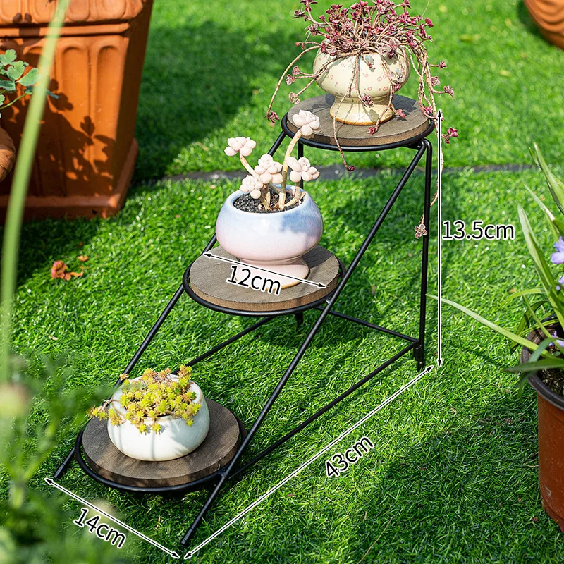 Staircase  Shape Fashion Wholesales Iron Tricycle Plant Flower Vase Stand Display for Wedding Garden Decor Flower Rack