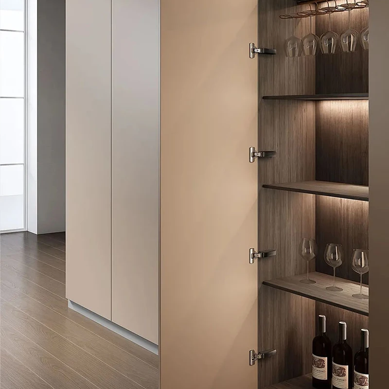 ROEASY Hidden Base Closet Black Hinge for Furniture Soft Closing Cabinet Cupboard Door Hinge with Plastic Cover