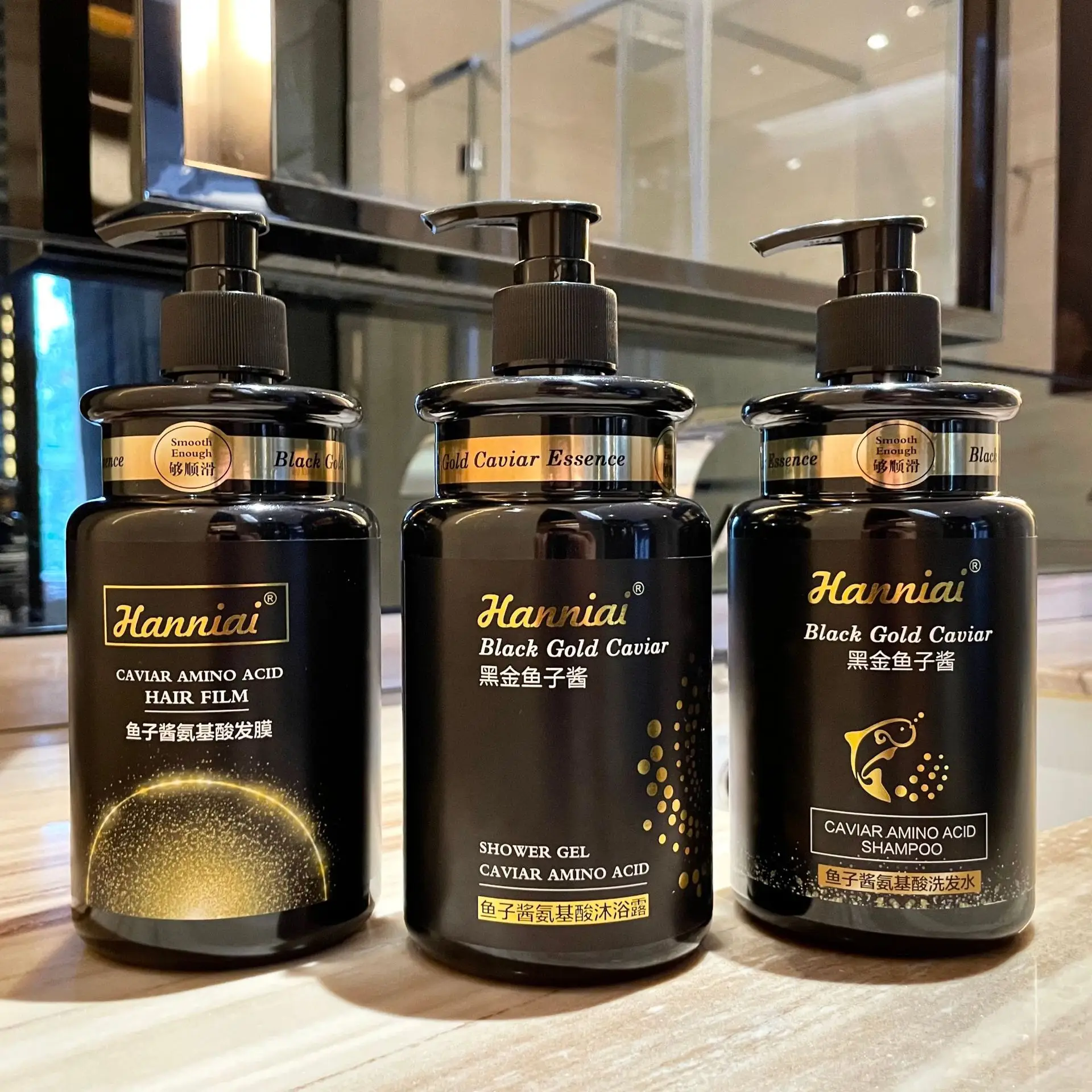 Black Gold Caviar Amino Acid Shampoo for Long lasting Fragrance, Moisturizing and Smooth Hair Care Mask,