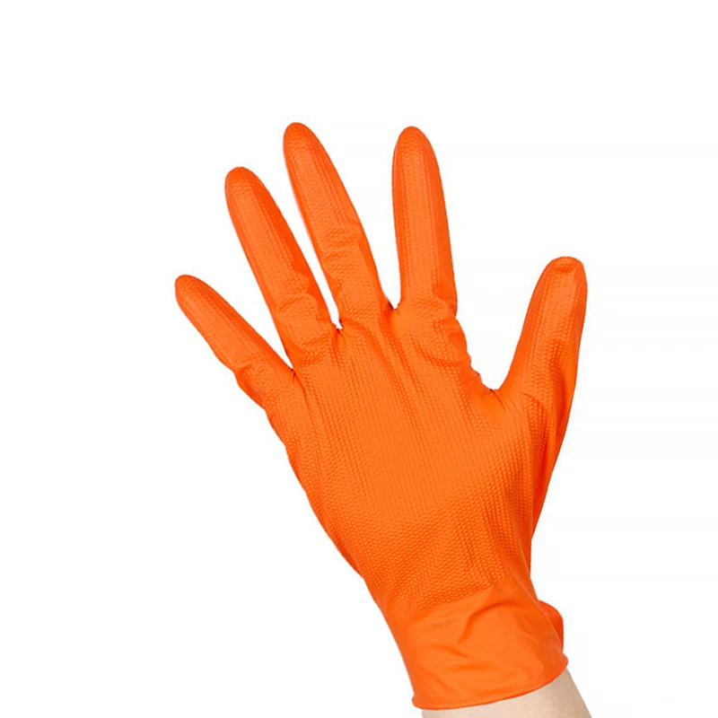 C57 Diamond Synthetic Yellow Nitrile Gloves Yellow  Food Grade 9 mil Orange Nitrile Gloves
