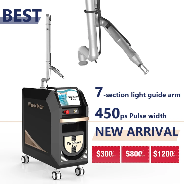 Picoking EL900 532Nm 755Nm 1320Nm 1064Nm Nd Yag Laser Picosecond Tattoo Removal Machine For Sale