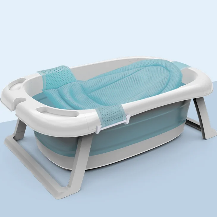 Newborn Baby Summer Foldable Bath Tub with Stand Plastic Baby Tubs