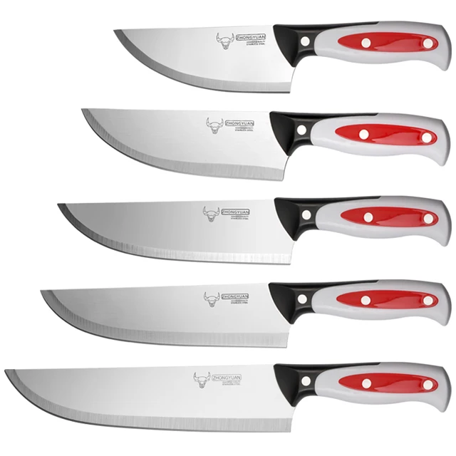 Stainless Steel Butcher Knife Kitchen Skinning Knife Professional Metal Slice Knife  With PP Handle