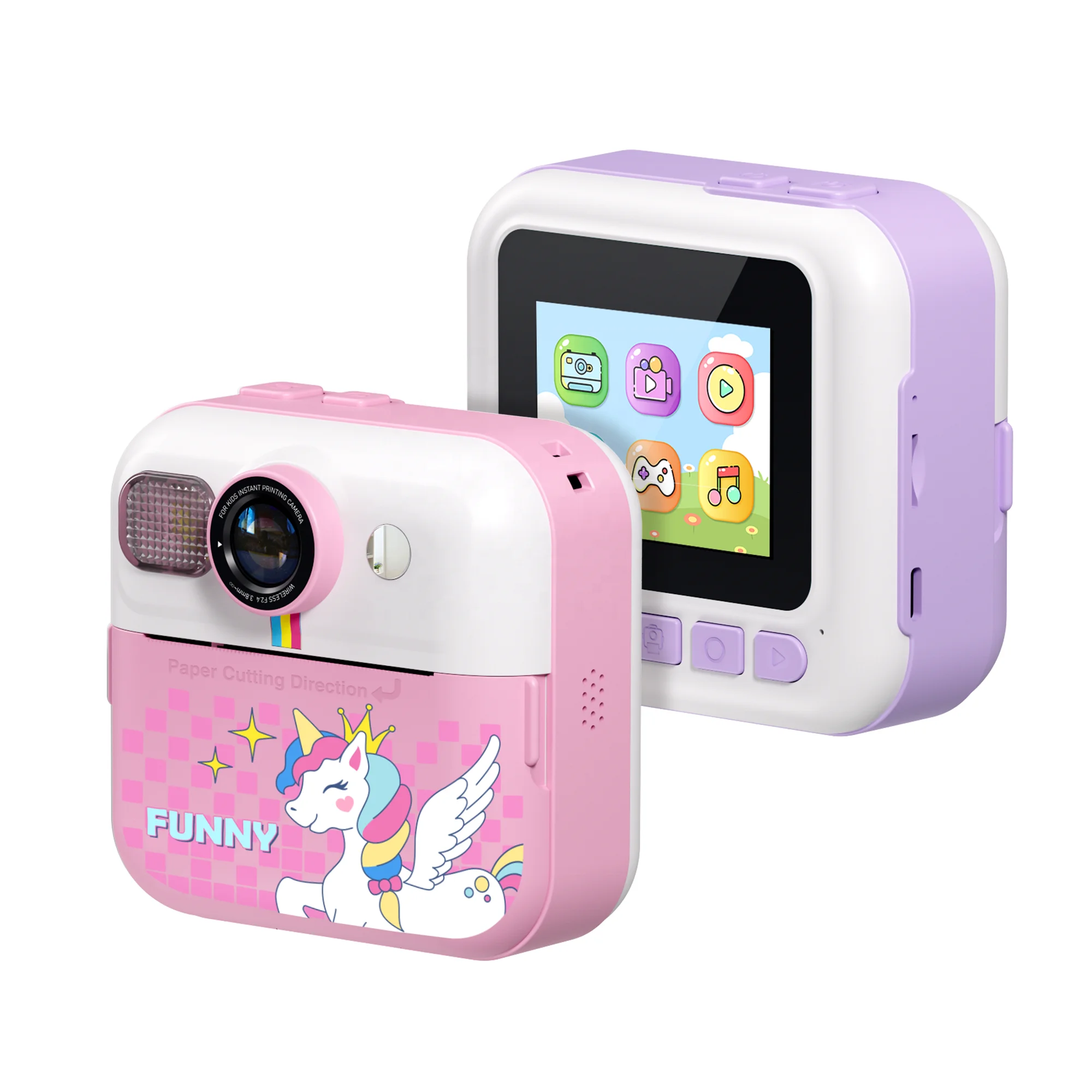 YMX CP02 Game Music Endearing Printing Photo DIY Kids Instant Print Camera for Girl Boy Children Child Baby Welfare home gift