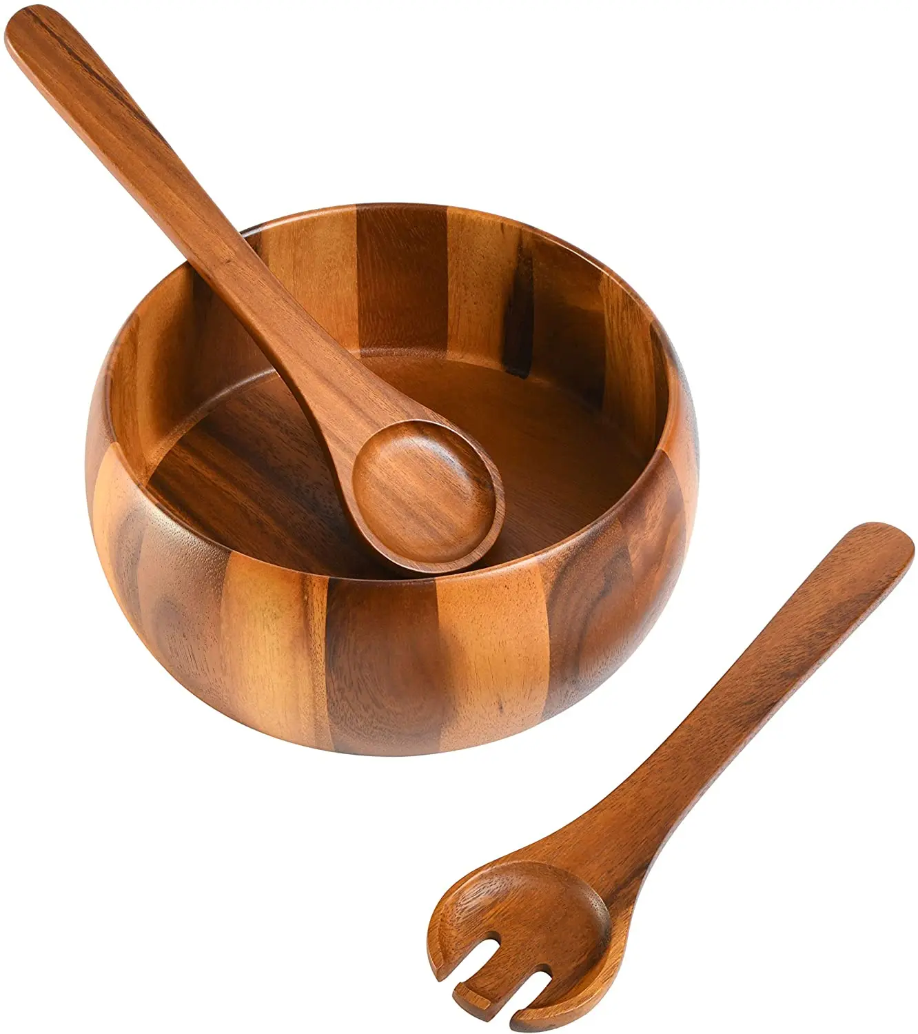 XH Acacia Wood Salad Bowl set of 3 pcs with salad server