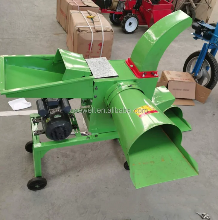 2hp dry Hay chaff cutter forage crop green Grass Cutting shredder diesel-powered straw chaff cutter crusher machine for cow