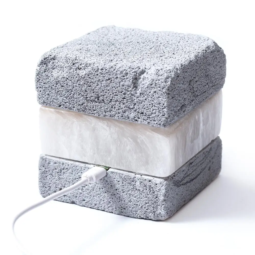 
7 color changing Natural crystal rock Himalayan salt touch control USB charge LED night light 