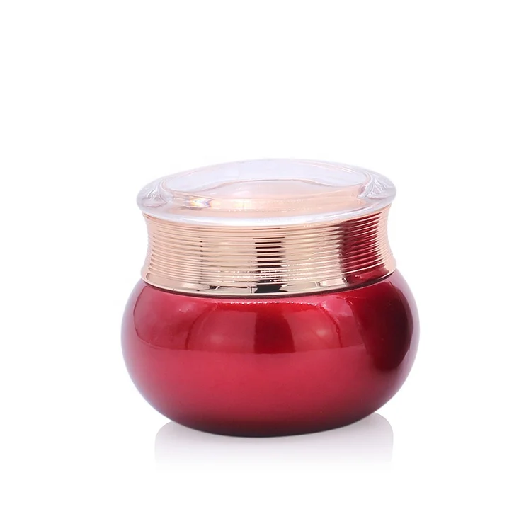 
hot selling cosmetic packing sets unique red glass body lotion containers and cream jars 