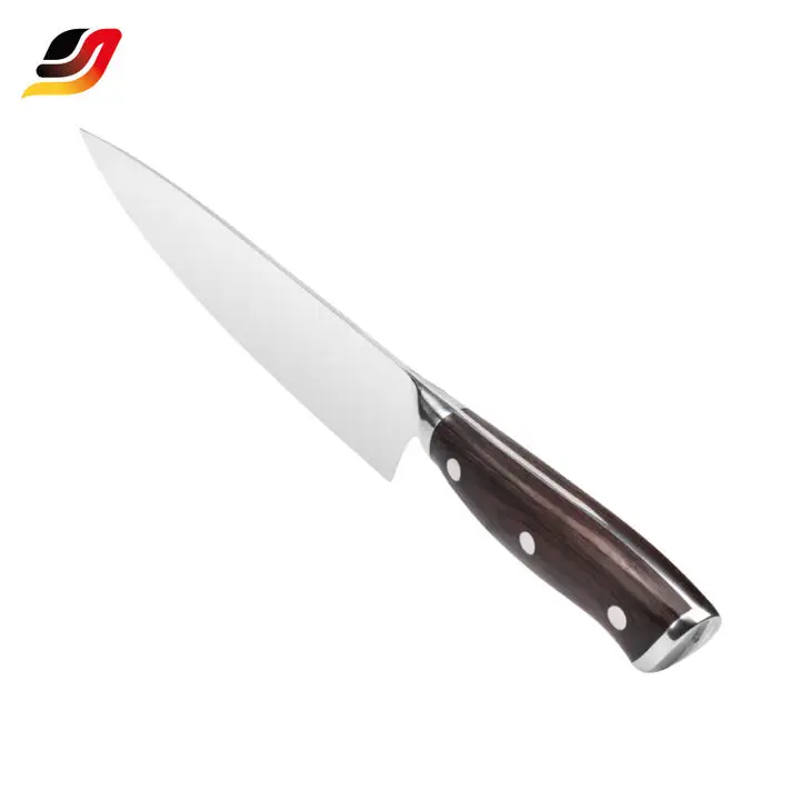 Support OEM/ODM professional kitchen knife 6.75 inch Stainless Steel Pakka Wood Handle master chef knife