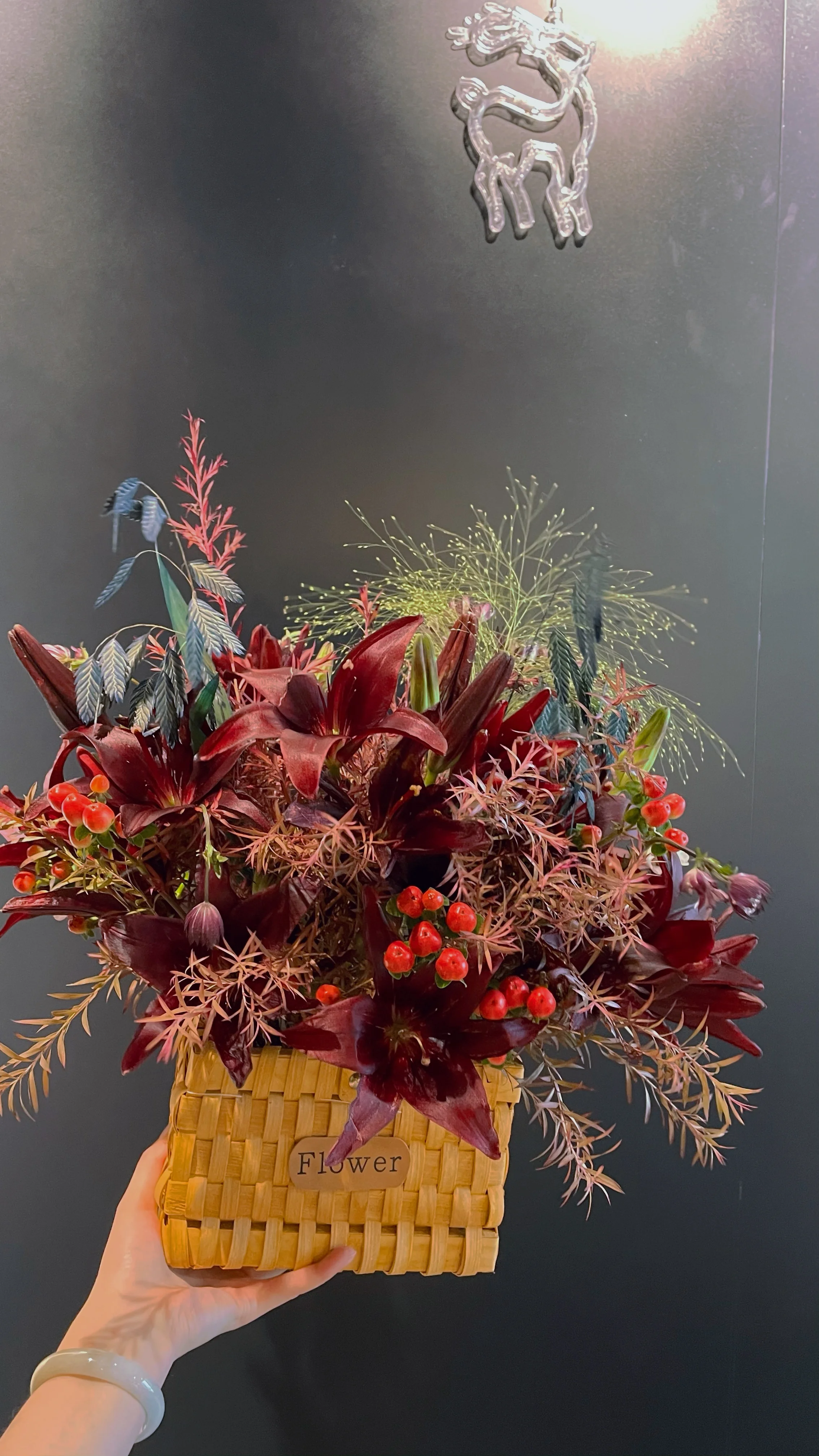 Винтажная квадратная корзина для розы Yuhuiting с цветами