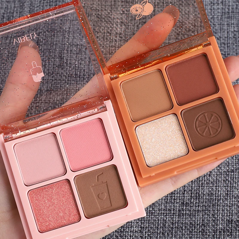 
 2021 Top Quality Cosmetics Waterproof Lasting Smooth Bling 4 Color Eyeshadow Palette Makeup  