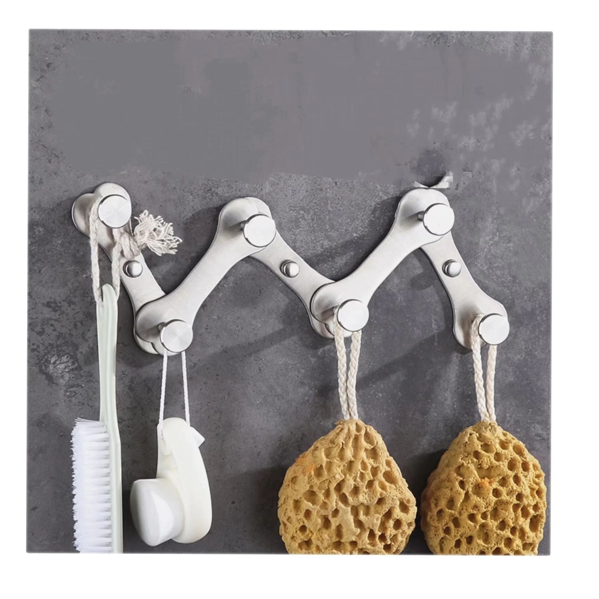 Adjustable Space Stainless Steel 6 Hooks