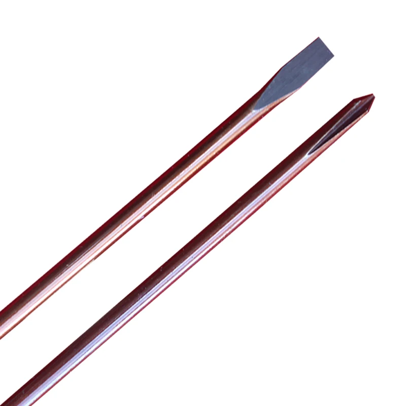 Screwdriver With Single Massage Handle Crv Metallic Orange And Black Handle Phillips And Flat