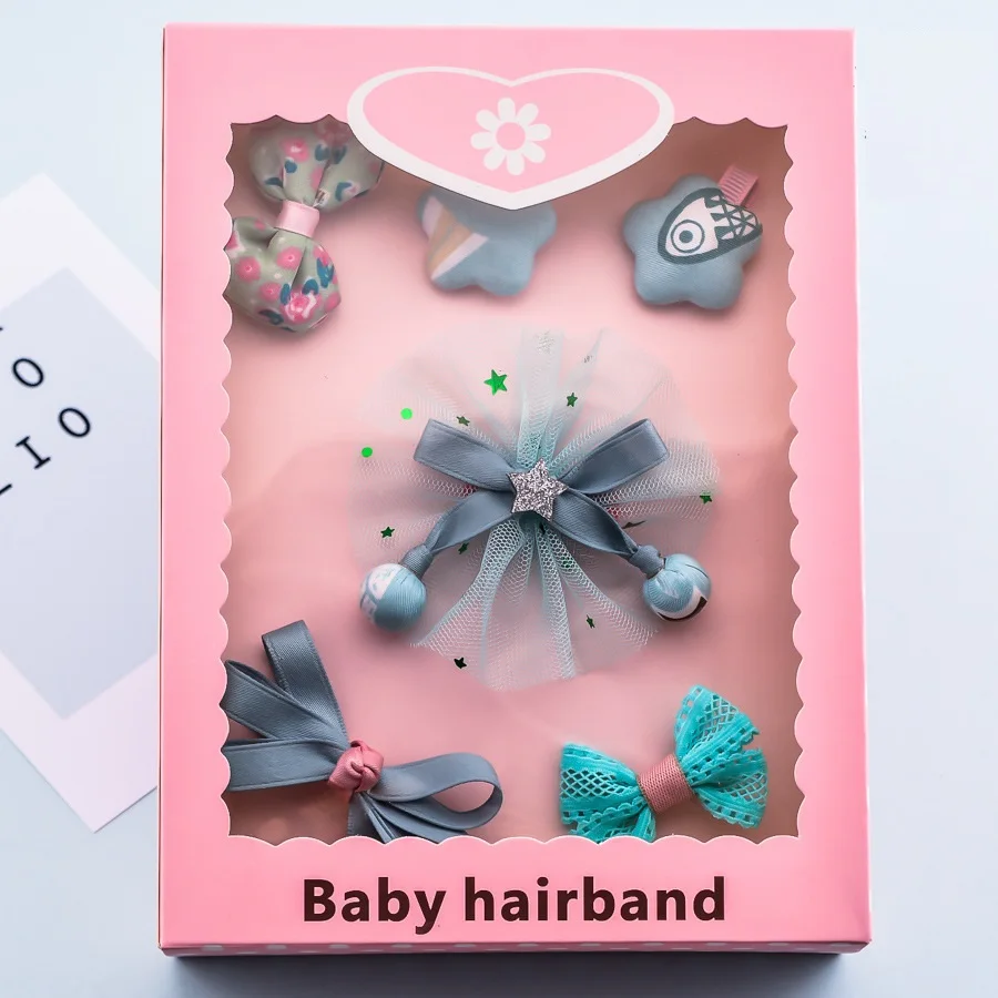 
Children cute hair accessories sets for girls hairband set princess lovely hairpin combination birthday gift box 