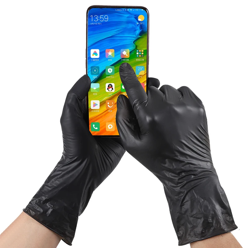 Black nitrile gloves factory wholesale latex powder free food Tattoo disposal nitrile exam glove