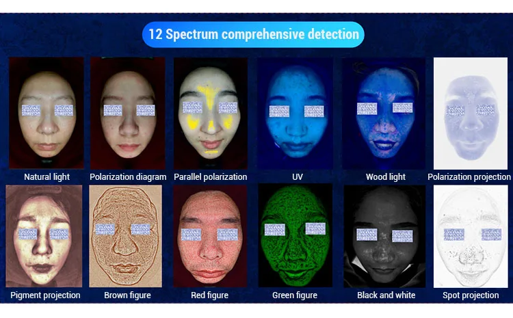 2024 3d AI skin diagnostics analyzer equipment facial tester scanner smart beauty magic mirror face skin analyzer machine