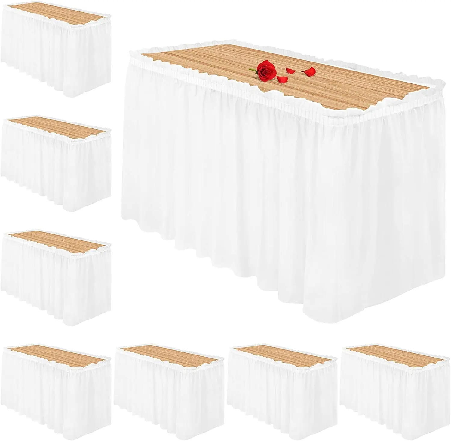 New 29in x 14ft Waterproof Plastic Table Skirt for Banquets and Weddings Exclusive Restaurant Decoration on Sale for Home Use