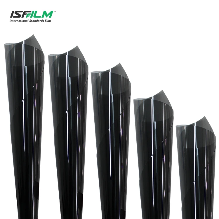 ISFFILM High Heat Insulation Low reflection IRR 95% nano carbon  1.52*30m tint glass film self-adhesive solar window tint film