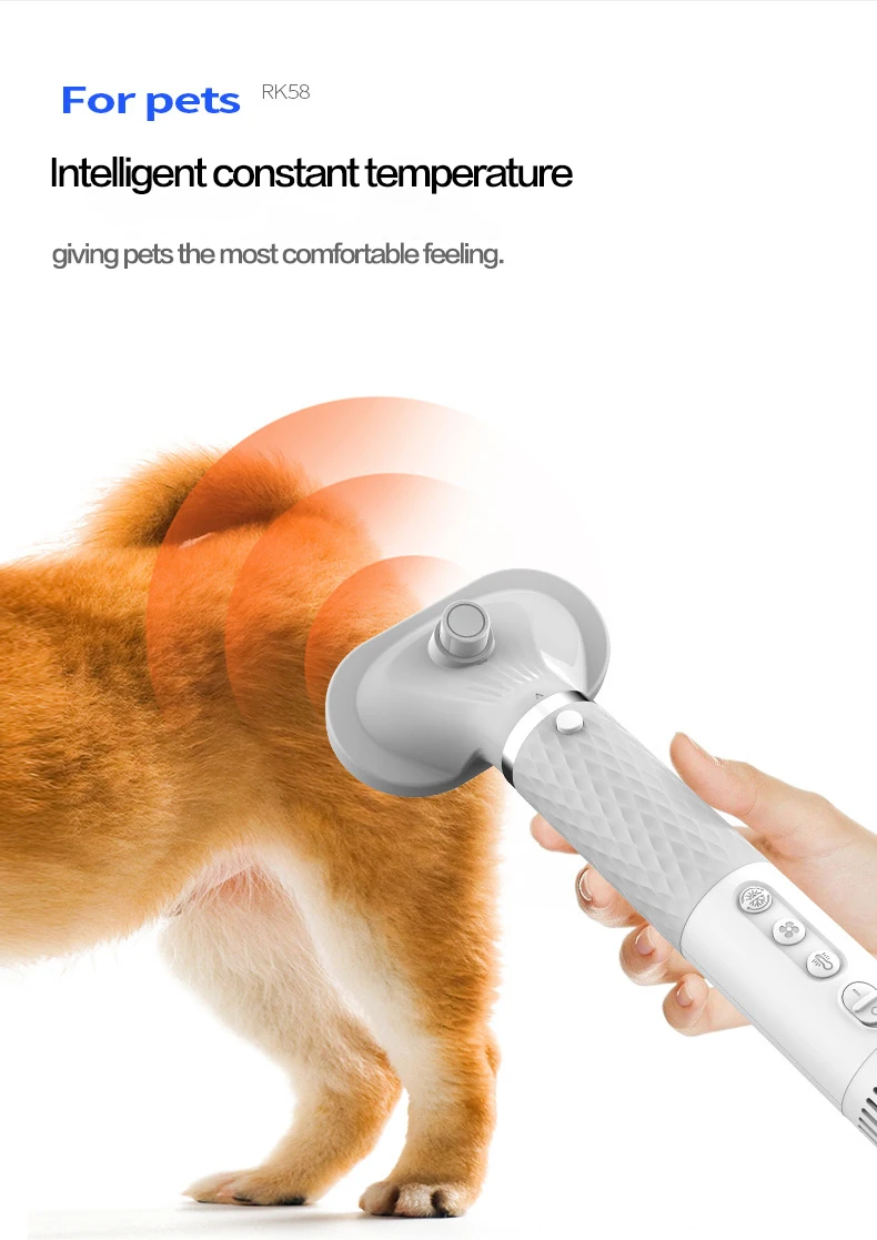 Pet Dryer for Dog, Portable Handheld Pet Grooming Hair Dryer Less Noise Dog Blow Dryer with Smart Temperature Control