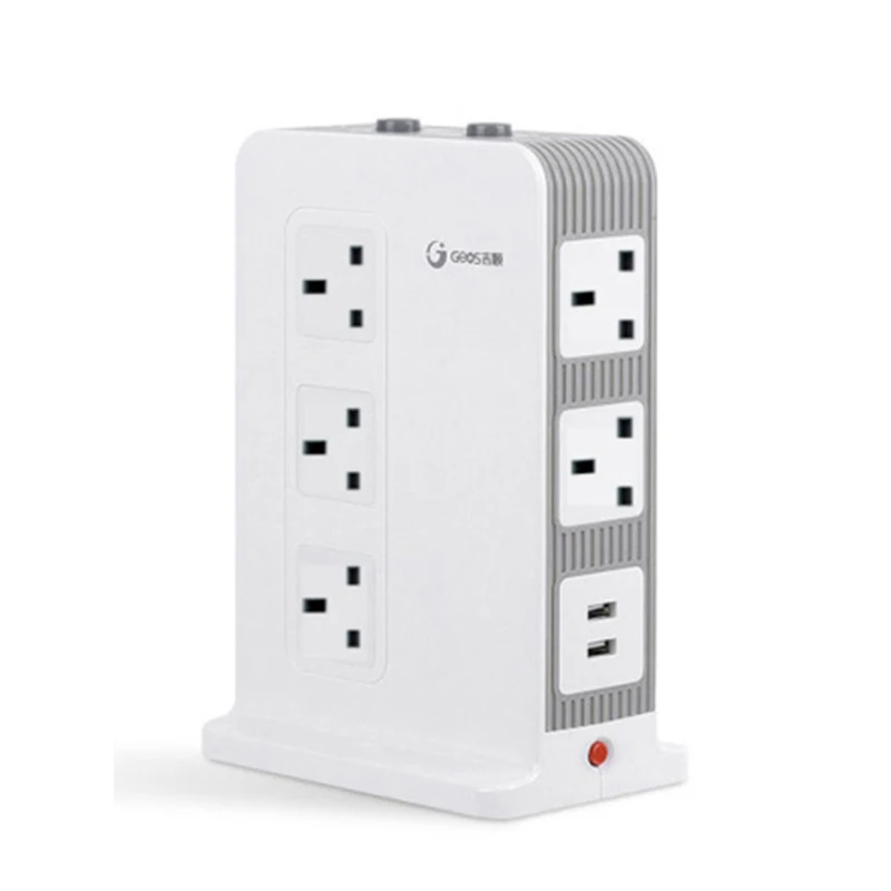 
high quality UK upright surge USB charging 230V 13A tabletop multifunction power strip 