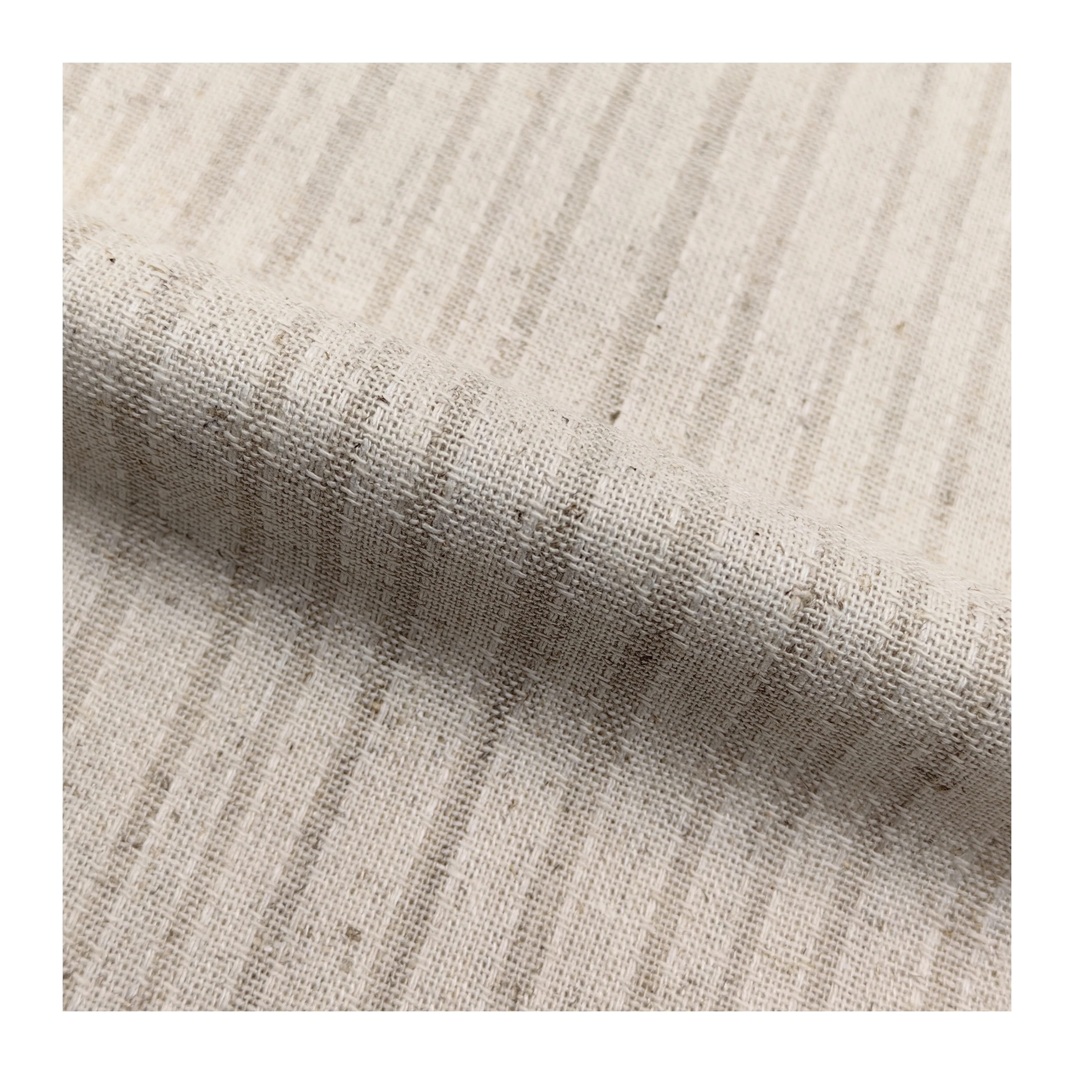 Inexpensive Factory Supplying wholesale natural Linen Fabric stripe WovenFabric Soft Touch Natural Dye Plain eco-friendly fabric