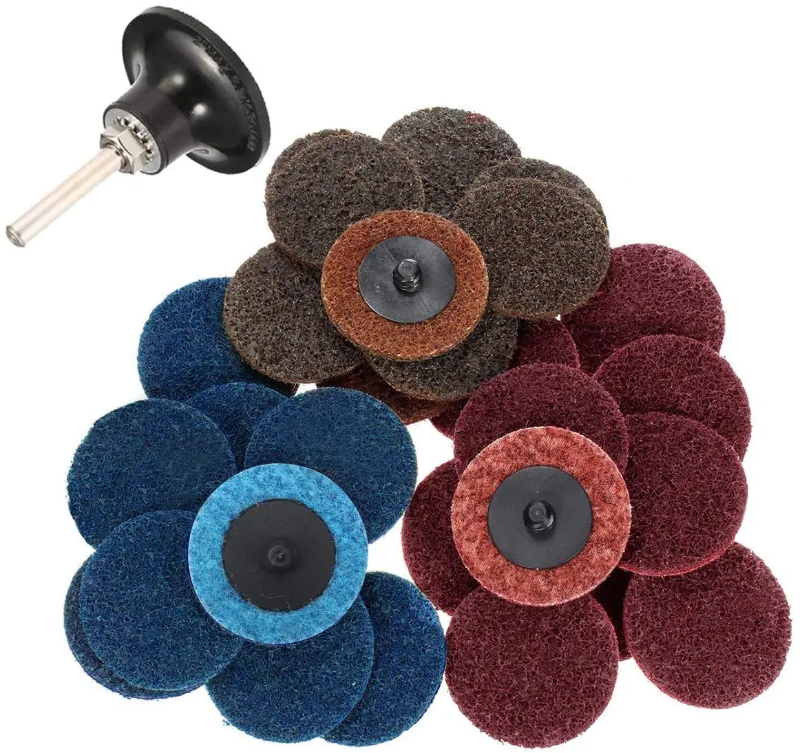 2 inch Quick Change Discs 30Pcs Sanding Discs 1Pcs 1/4' Holder Surface Conditioning Discs