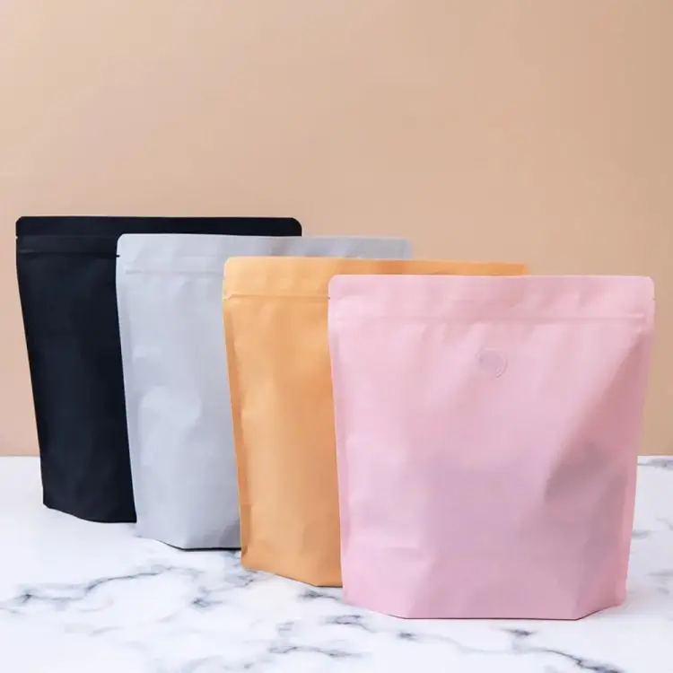 Wholesale Standup Poucn 250g 500g Aluminum Foil Stand up Packaging Coffee Bags with Ziplock Valve