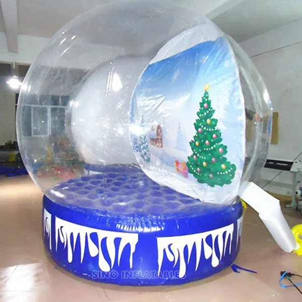 3 meters transparent giant blow up inflatable snow globe for Christmas decoration