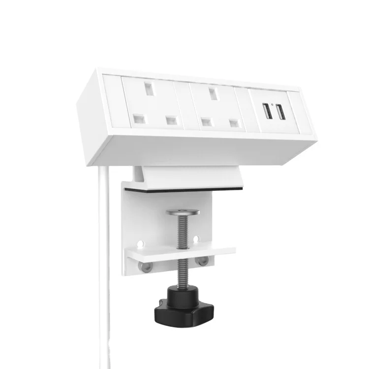 US UK Tabletop Clamp on Mount Power and Charging office electricpower strip socket for workstation