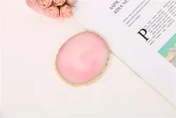 Round Resin Agate Pattern Coaster with Cork Base Marble Surface Pattern Cups Place Mats for Home Decor