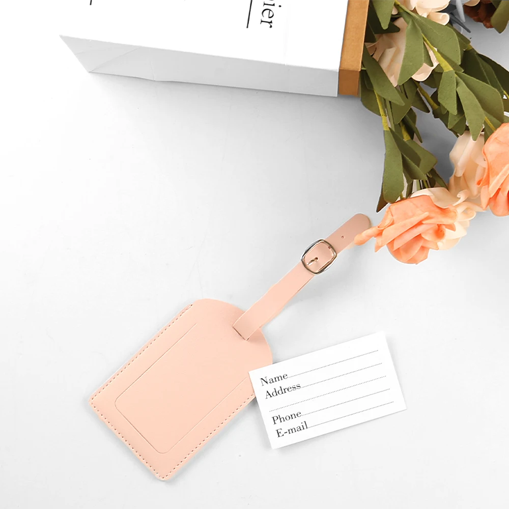 Adjustable Multi-color Plane Boarding Pass Suitcase Tag Luxury Travel Named Baggage Tags Blank Pu Leather Luggage Tag