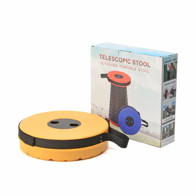 Outdoor portable folding stool Retractable camping collapsible stool lightweight plastic stool