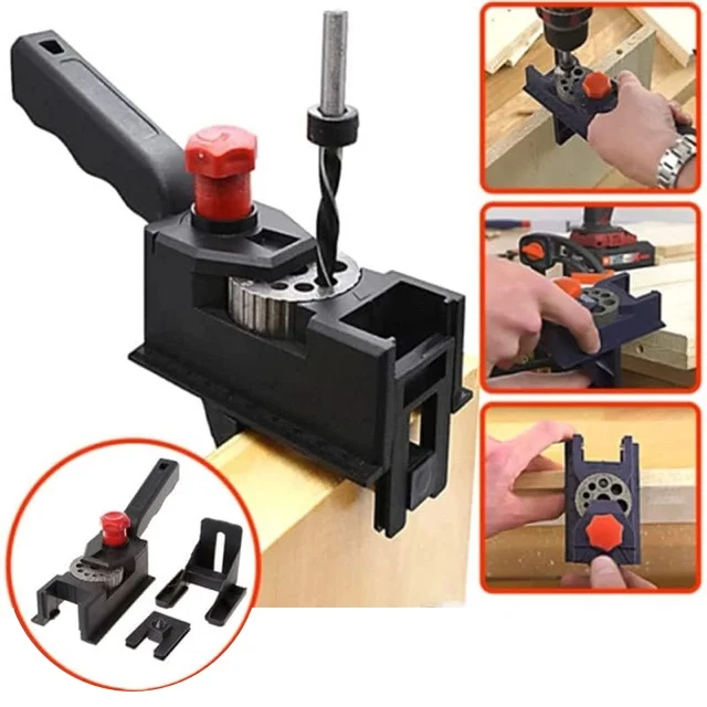 Portable Woodworking Hole Locator Woodworking Positioning Clamp 158-piece Kit for Precisely Positioned Plug Holes