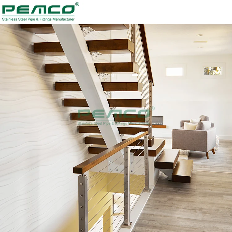 Indoor Mono Stringer Stairs Decorative Staircase U Channel Beam Stairs Design For Villa/ Apartment/Hotel