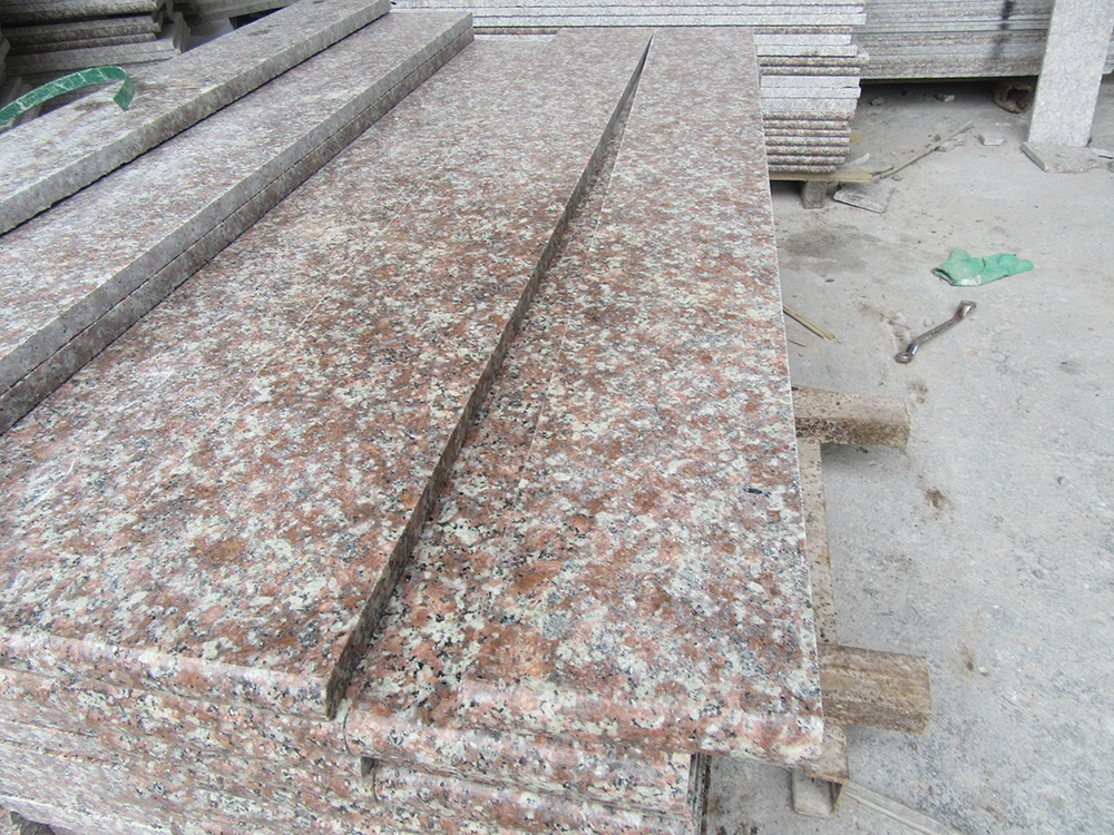 Chinese Polished Granite Step Tiles G687 Pink Granite Stone Stairs
