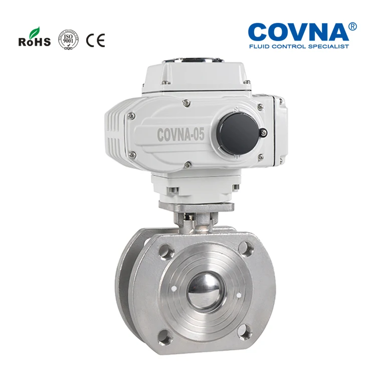COVNA моторизованные клапаны DN50 2 дюйма 220 В 230 240 304 SS двухсторонний Электрический запорный шаровой клапан V-типа