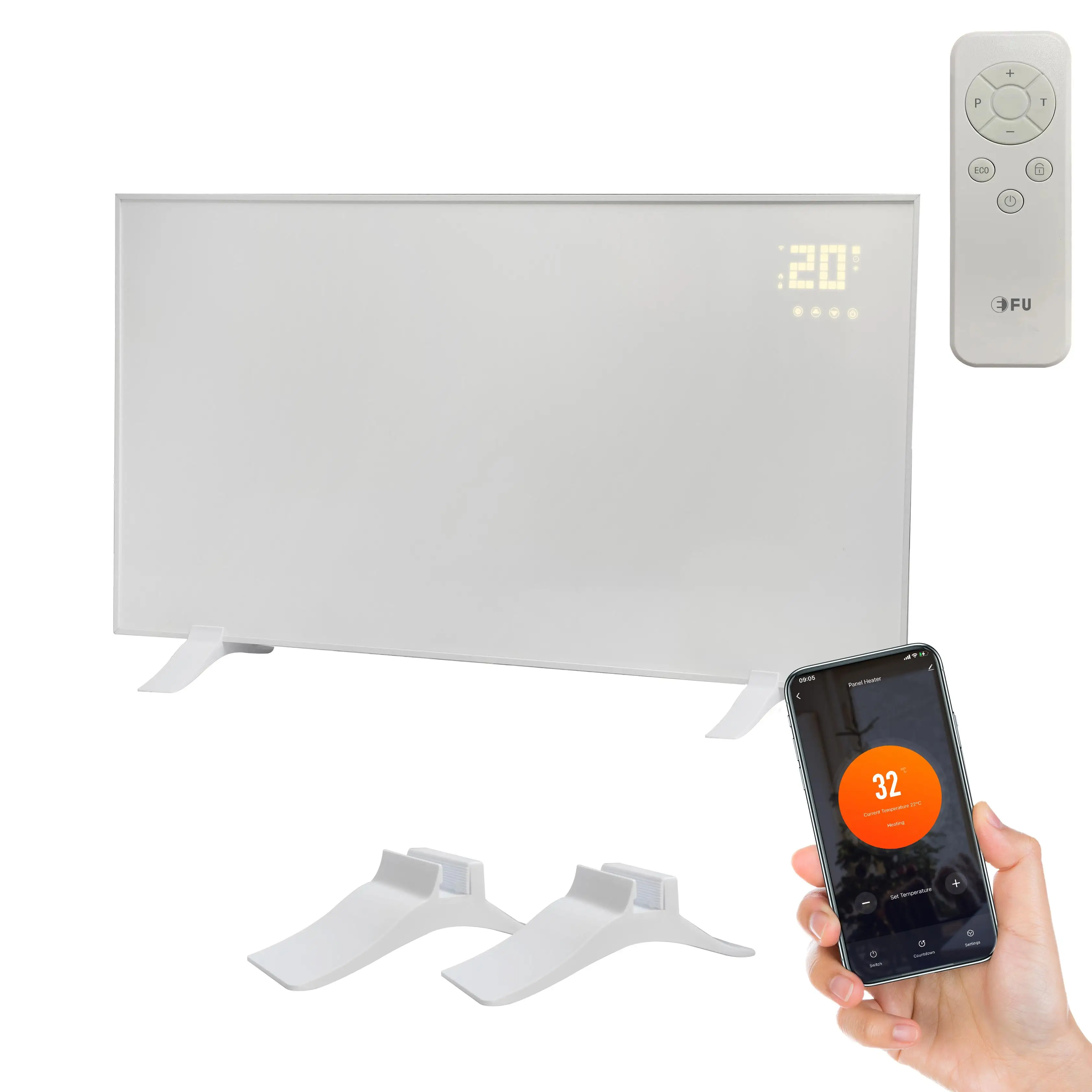 low power smart heater with WIFI Thermostat Room Carbon Crystal Heater Aluminum frame Infrared Panel Heating