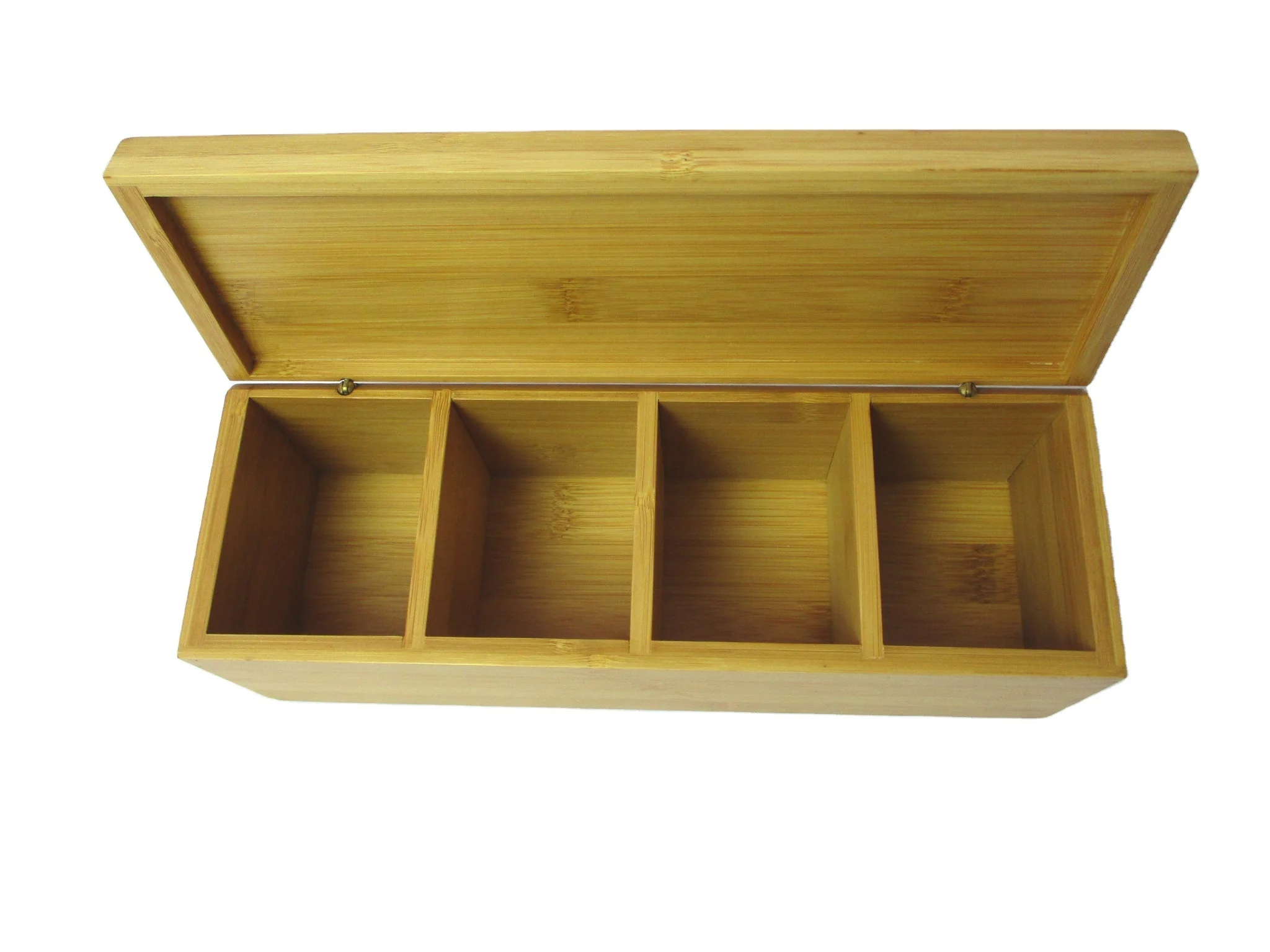 Corrosion-Resistant Wooden Storage Tea Box Promotional Bamboo Tea Box With 4 Slot