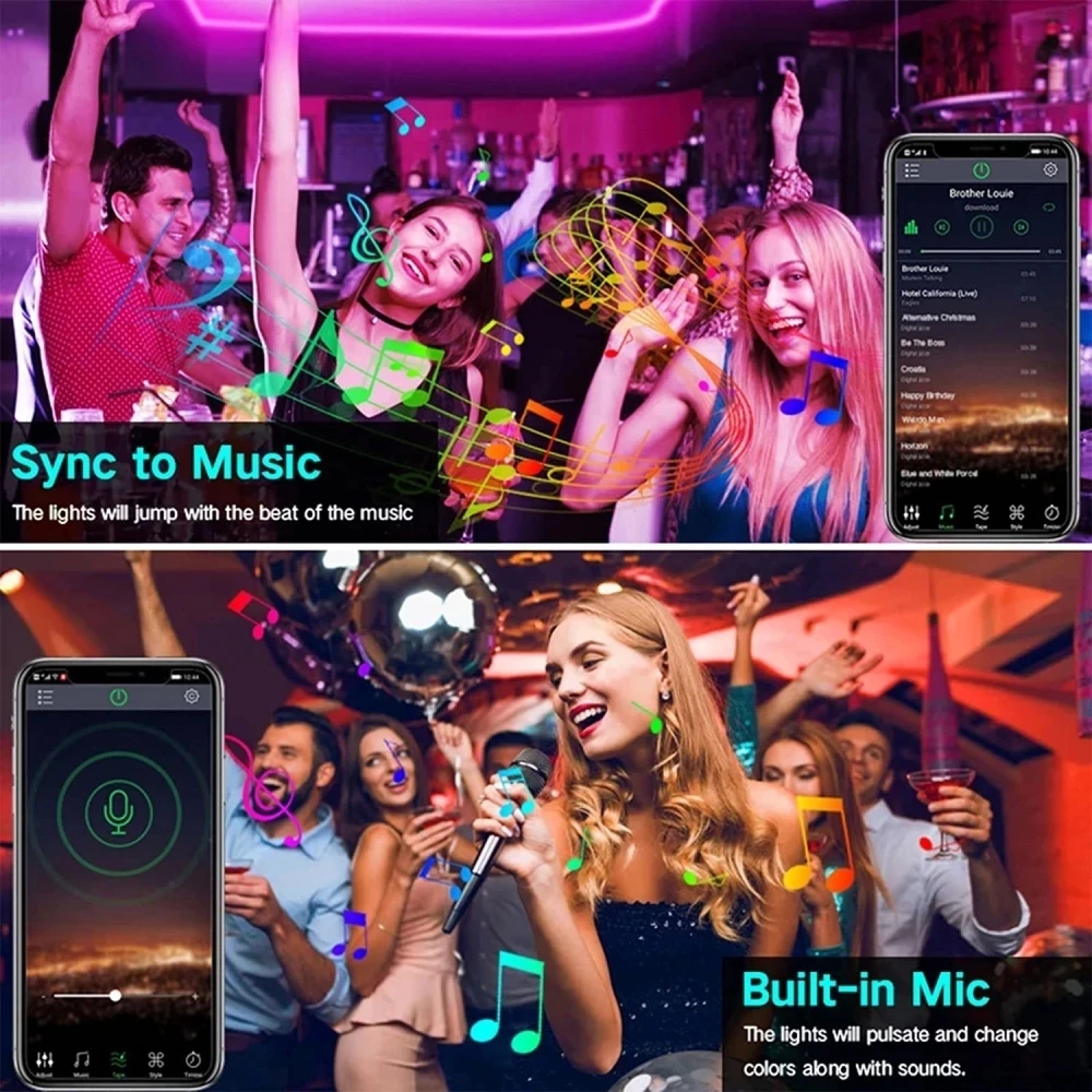 LED Strip Lights RGB 5050 2835 Bluetooth Wifi Control Waterproof Flexible Tape TV Backlight Room Home Party Decoration Luces Led