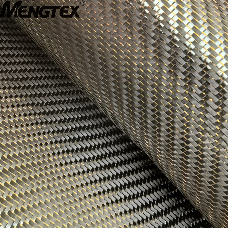 one direction gold color carbon fiber fabric for car parts