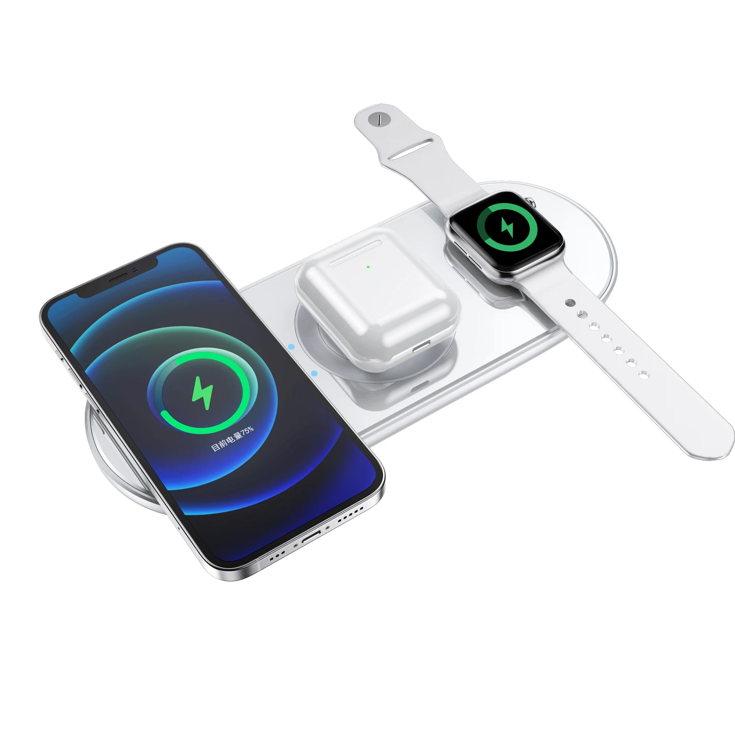  Лидер продаж беспроводное зарядное устройство 5 в 1 для iPhone Samsung мобильного телефона iWatch наушников типа C Qi 15 Вт быстрая зарядная
