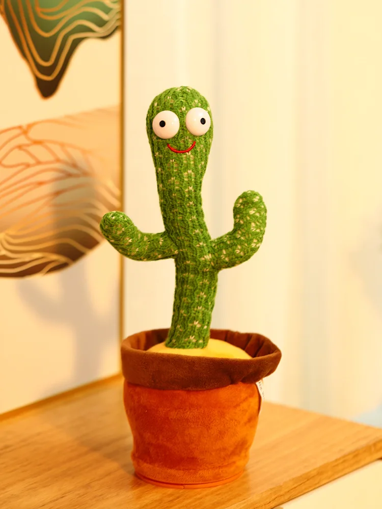 Popular New Plush Dancing Cactus Funny Decorative Stuffed Wriggle Doll Laughing Talking Singing Plush Toy For Kids