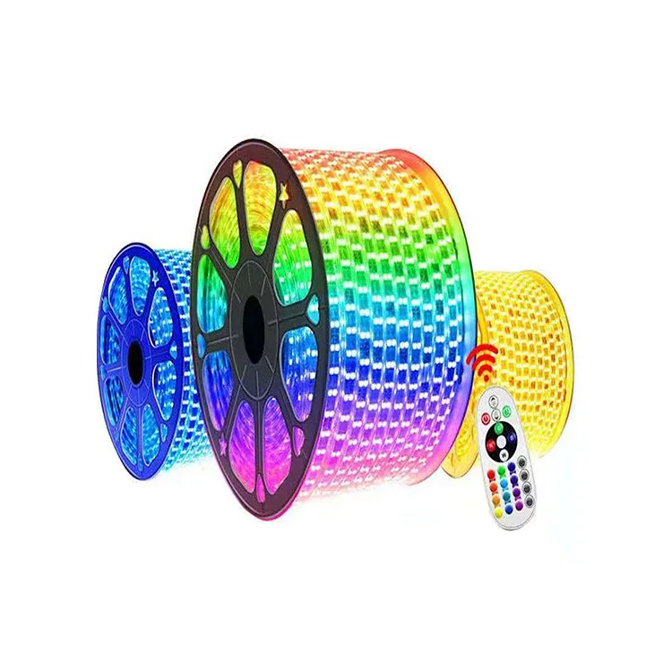 Высоковольтные 110 В 220 В 2835 RGB беспроводные Светодиодные полосы IP65 водонепроницаемые RGB изменяющие цвет светодиодные полосы